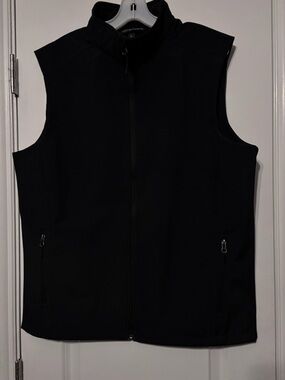 Port Authority Black Softshell Vest with High Collar